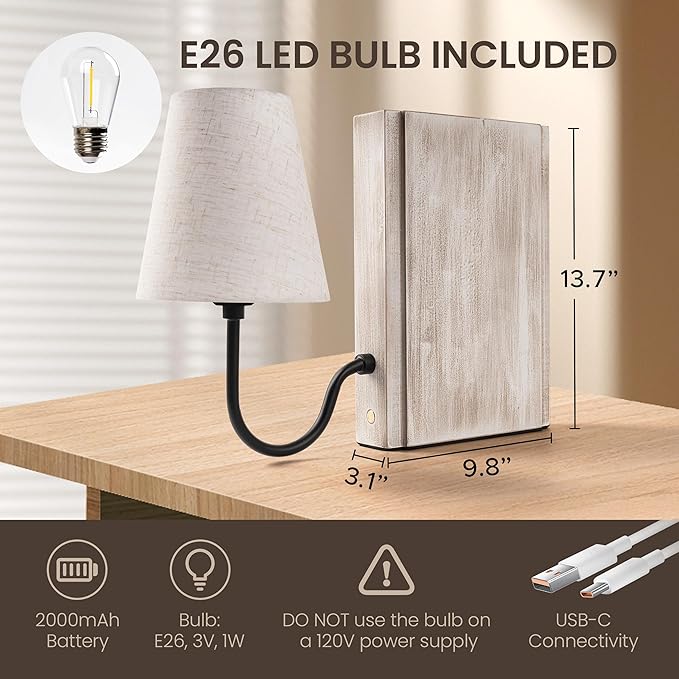 AELS Wooden Bookshelf Lamp - Image 2