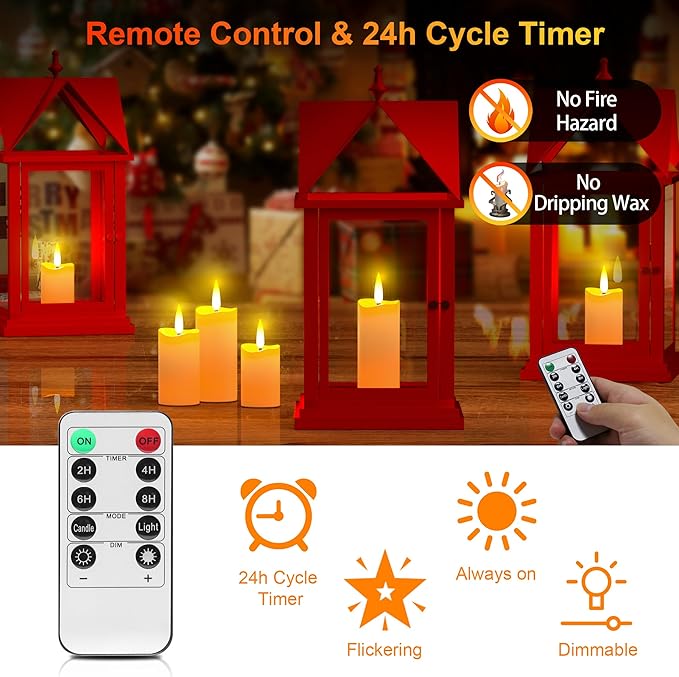 YiaMia 6 Pack Upgraded Rechargeable Flameless Candles - Image 4