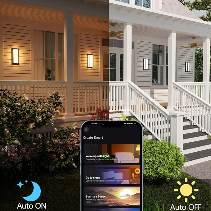 Smart Outdoor Lights Color Changing 2 Pack, RGB+2700K-6500K Outdoor Wall Sconce - Image 6
