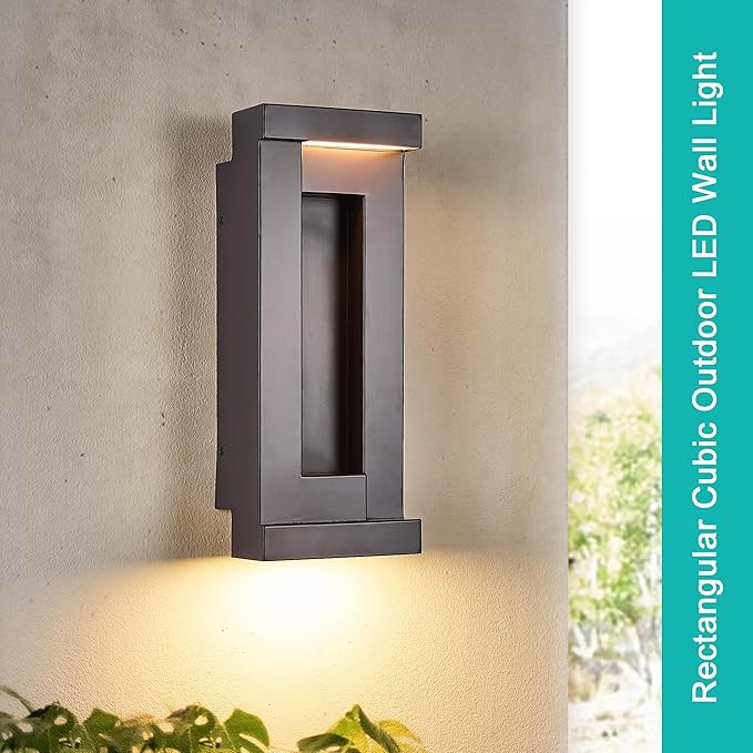 Modern Outdoor LED Wall Lights, Bronze Wall Mount Fixture - Image 2
