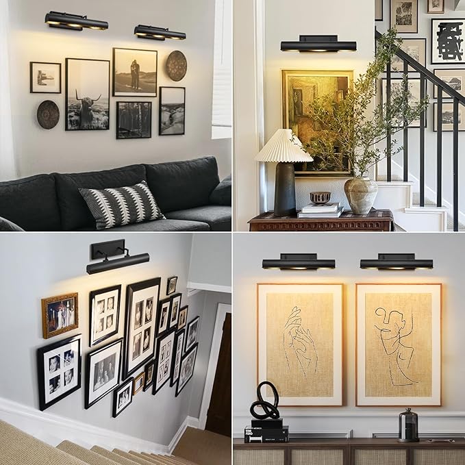 Black Hardwired Art Picture Light: 18 Inch Long Painting Lights - Image 6