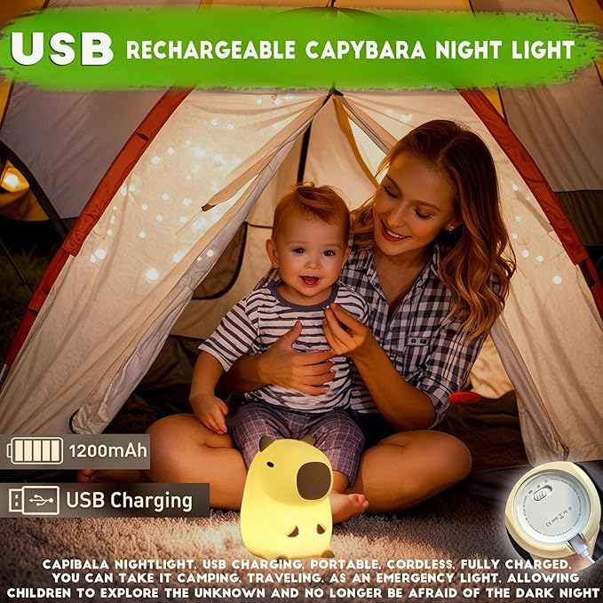 DREAMING MY DREAM Cute Capybara lamp, Squishy Capybara Night Light LED - Image 5