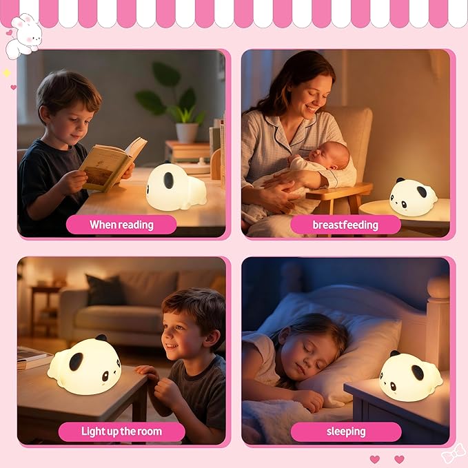 Night Light for Kids, Rechargeable Dimmable Silicone LED Nightlight - Image 6