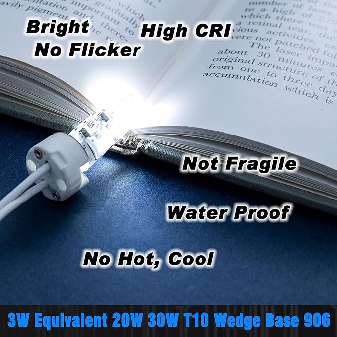 T10 Wedge Base 906 LED Marine Boat Light Bulb AC/DC 12V-24V 6000K Cool White - Image 6