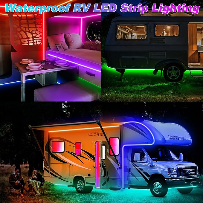 RV Awning LED Light Strip, 12V RGB Waterproof Underglow Led Light kit, Camper - Image 7
