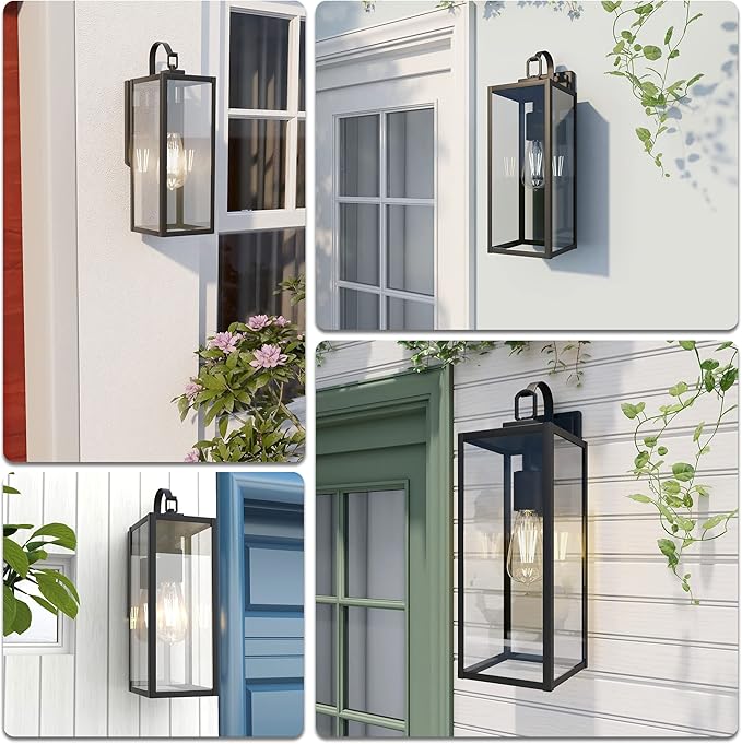 Pia Ricco Large Size Outdoor Wall Lights, 18 Inch Oversized Matte Black - Image 7