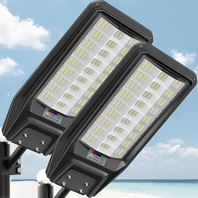 loyoele Solar Street Light Outdoor Waterproof Dusk to Dawn, 9800W Solar Parking by SolarLightsforOutside