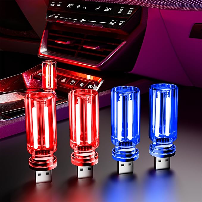 4 PCS USB Night Light Bulb, Portable Plug-in Retro Car Interior Ambient Lights by Unknown