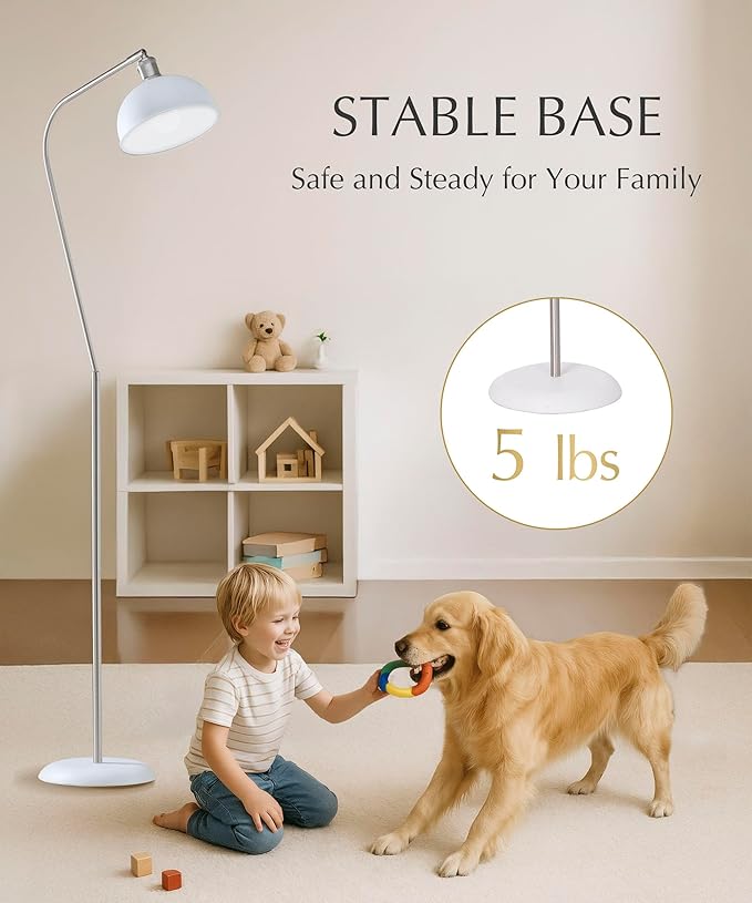 HarvestLand Halo Brass Floor Reading Lamp – Adjustable Pharmacy Floor Lamp - Image 4