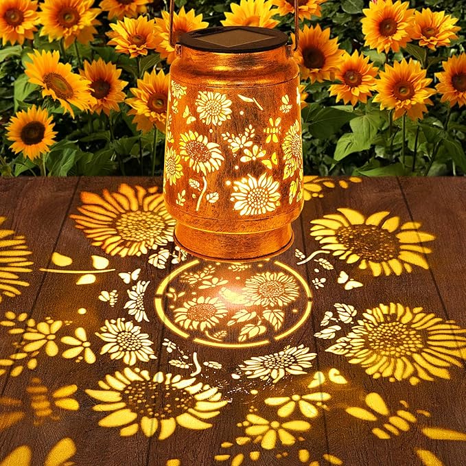 2 Pack Sunflower Solar Lanterns Garden Decor, Christmas Gifts - Image 2