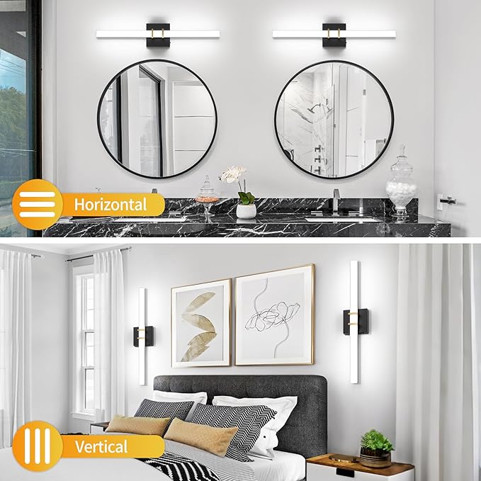 Modern Black and Brass Vanity Light Bar 24 Inch, 16W 5CCT Dimmable Bathroom - Image 7