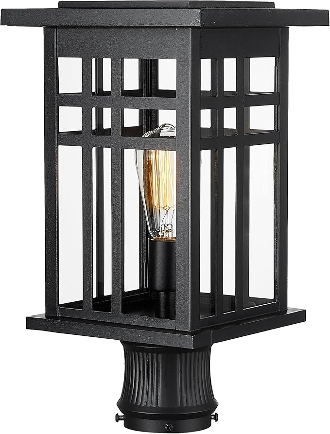 zeyu Modern Outdoor Post Light Fixture, 16 Inch Exterior Pole Light, Die-Cast by ZEYU