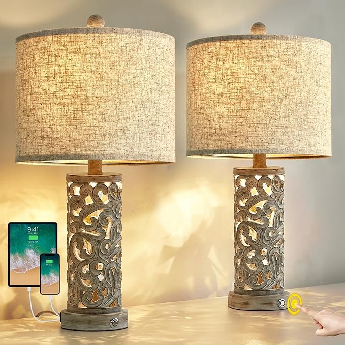 OYEARS Bedside Table Lamps Set of 2 - Image 9