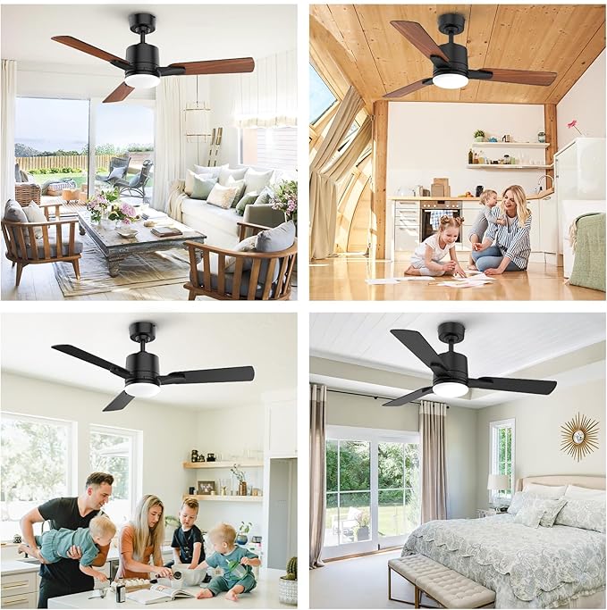 Ceiling Fans with Lights, 42 Inch Low Profile Ceiling Fan with Light and Remote - Image 6