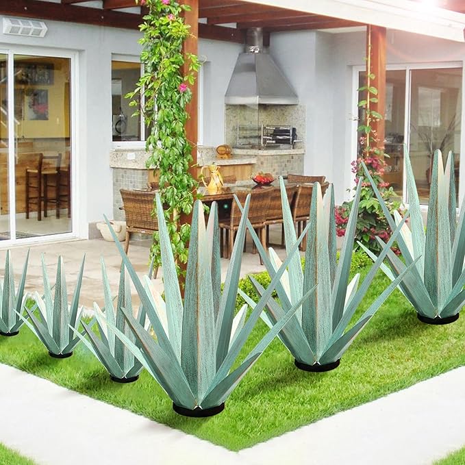 Large Tequila Rustic Sculpture, Rustic Metal Agave Plants - Image 3