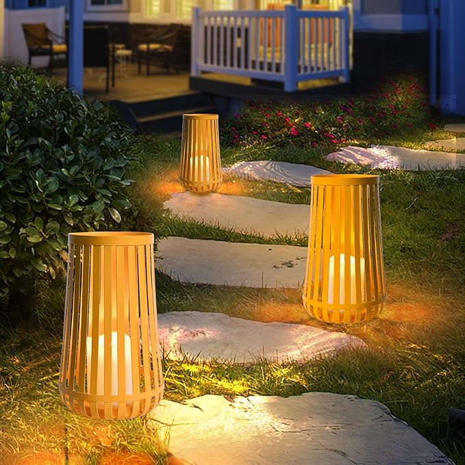 Afirst Solar Lanterns Outdoor, Candle Solar Lights Waterproof Decorative - Image 3