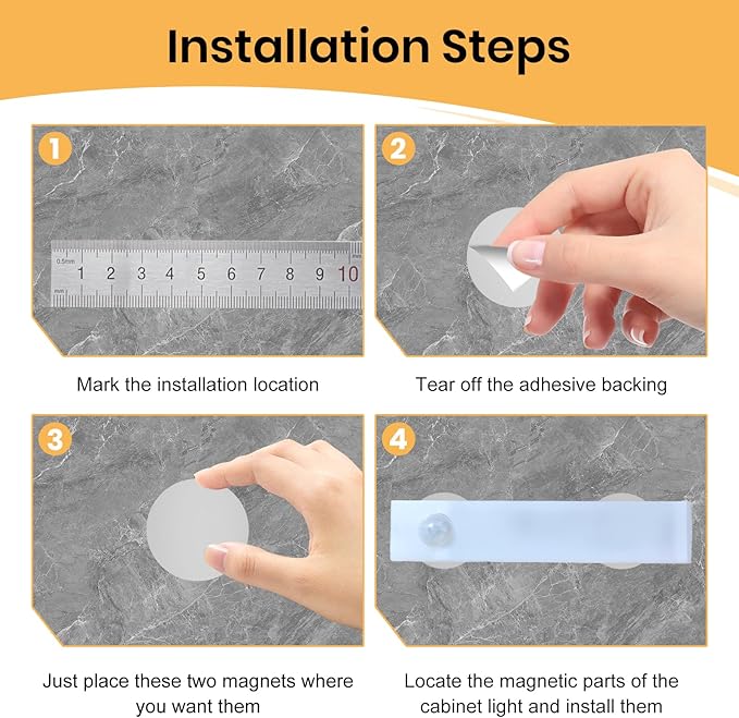 24 Pack Under Cabinet Light Metal Adhesive Strips - Image 4
