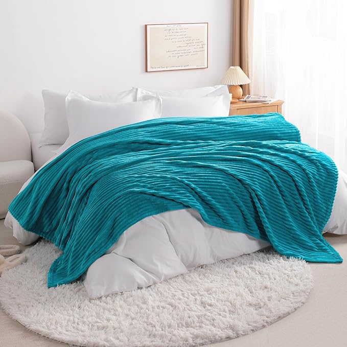 NTBAY Plush Flannel Twin Bed Blanket, 60X80 Inches Soft and Warm Lightweight - Image 3