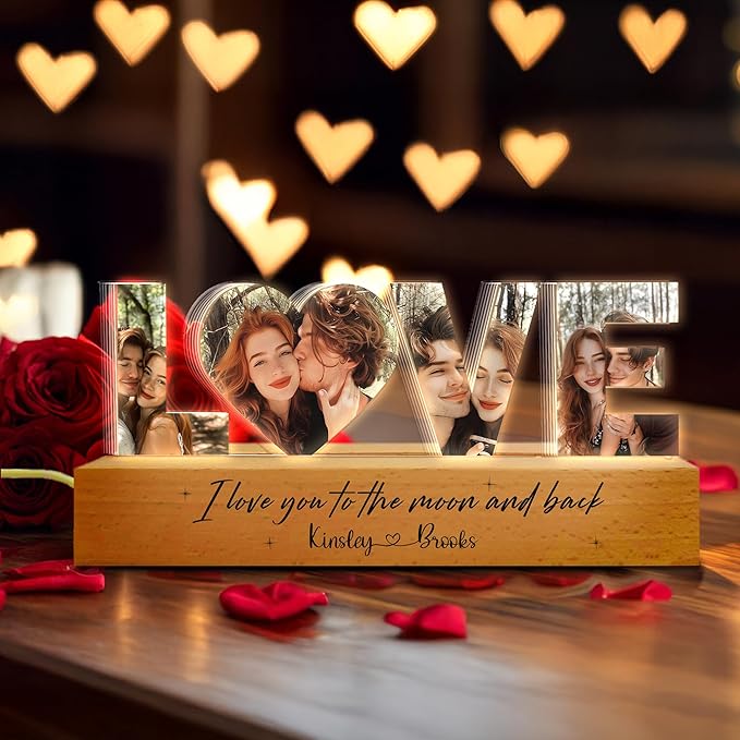 Personalized Couple Photo Collage Night Light – Custom Name, Photo & Quote - Image 8