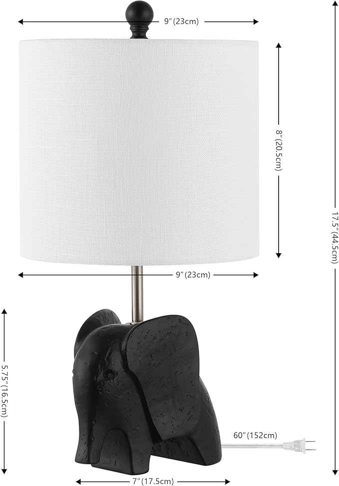 JONATHAN Y JYL1143A 17.5" Bohemian Elephant Table Lamp - Image 3