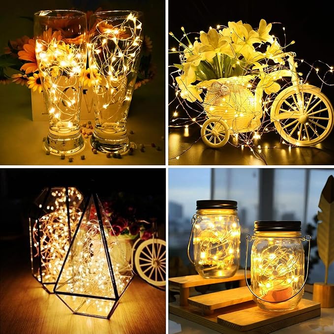 ZGWJ 50 Pack Fairy Lights Battery Operated, 7ft 20 Mini LED Fairy String Lights - Image 5