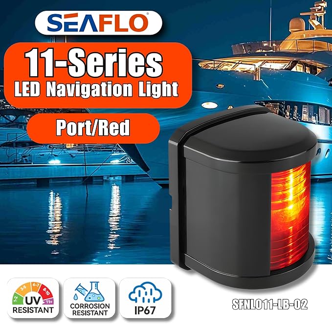 SEAFLO 11 Series Regular Sized LED Red Port Navigation Light – 12V, IP67 - Image 4
