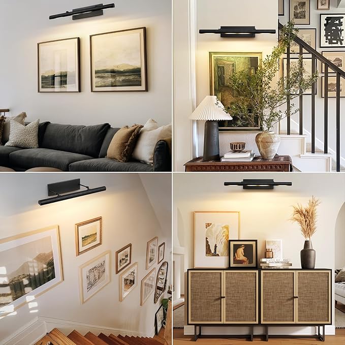 Art Picture Frame Wall Light: 30" Black Retro Swing Arm Artwork Spotlights - Image 6