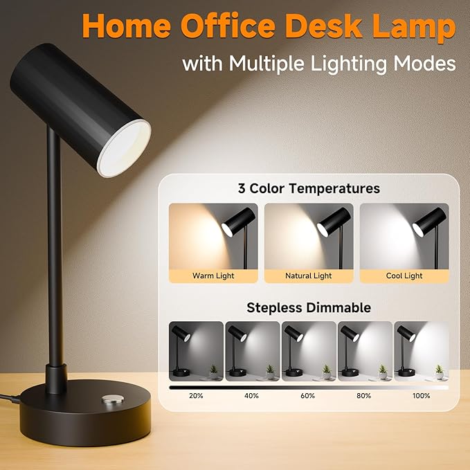 ShineTech Adjustable LED Eye-Caring Desk Lamp, Dimmable Stepless Brightness - Image 2