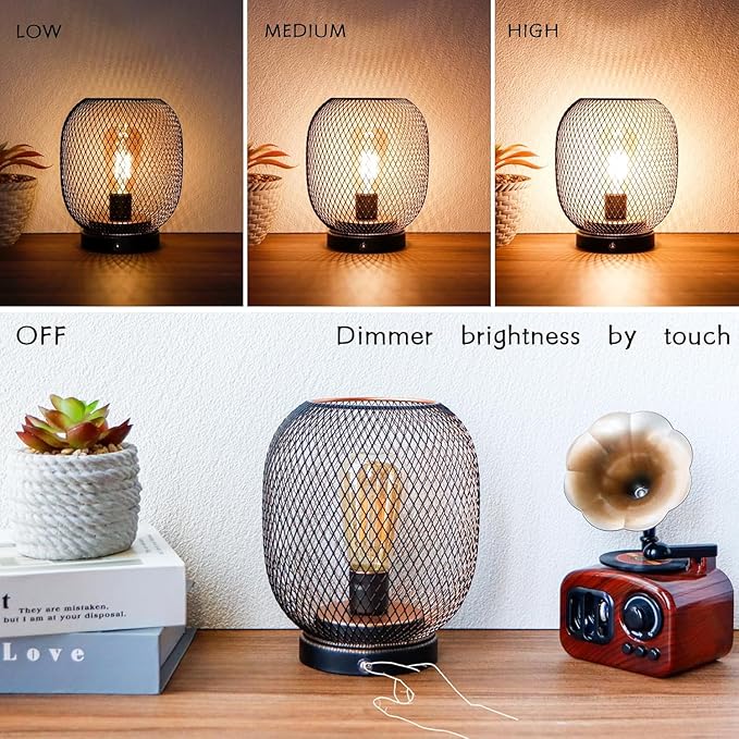 JHY DESIGN Dimmable Touch Lamp Set of 2 Bedside Table Lamp Rechargeable Battery - Image 4
