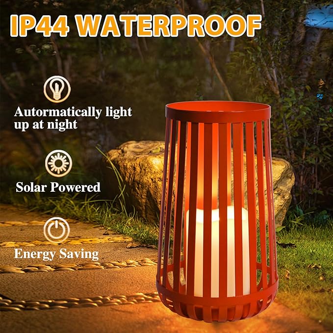 Afirst Solar Lanterns Outdoor, Candle Solar Lights Waterproof Decorative - Image 3