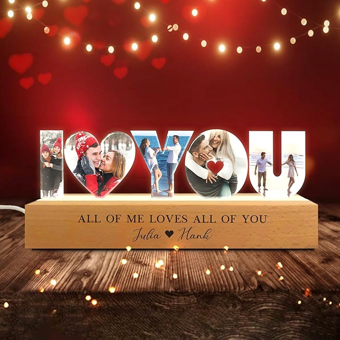 Personalized I Love You Photo Collage Night Light – Custom Photo, Name & Quote by Thunala