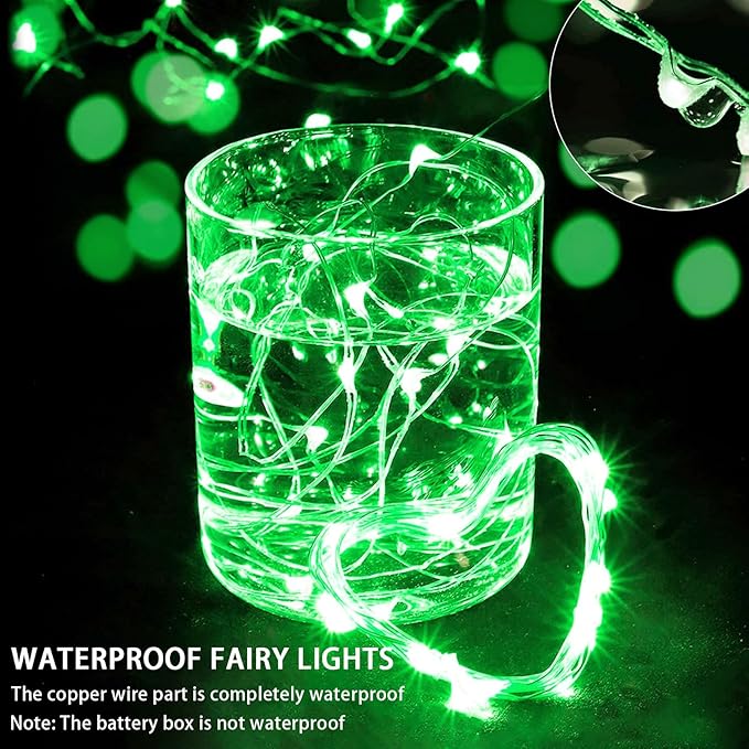 Green Fairy Lights 100 Pack 7Ft 20 LED Twinkle String Lights 3 Modes Battery - Image 2