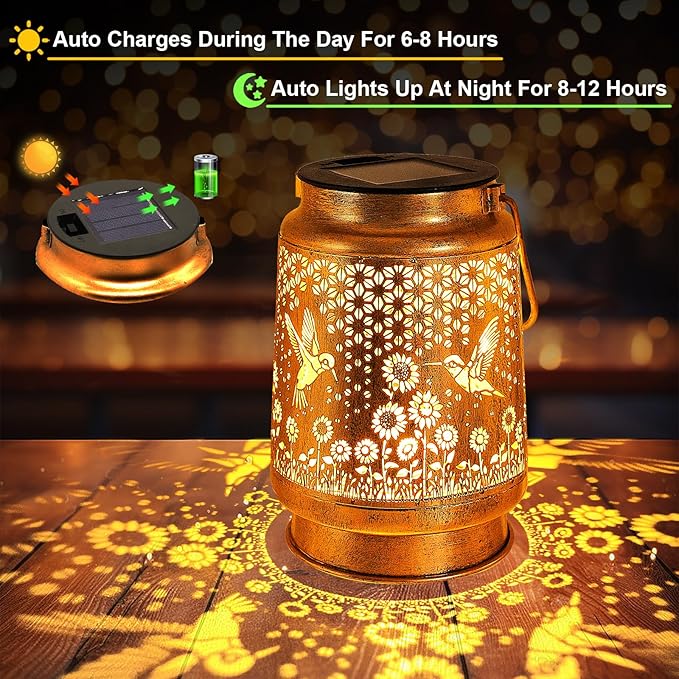 Hummingbird Solar Lanterns Outdoor Garden Decor, Christmas Gifts - Image 8