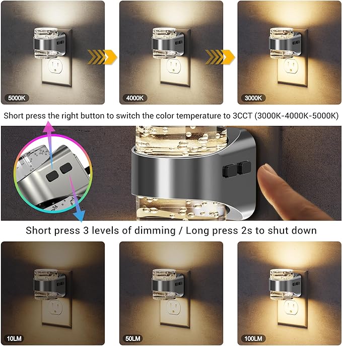 JandCase LED Night Light, Bubble Night Lights Plug into Wall, Night - Image 2