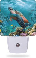 Night Light Plug into Wall, Sea Turtle Corals Fish Night Light by AOWULA