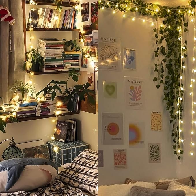 suddus Globe String Lights Bedroom, 50 Led Fairy Lights Plug in, Indoor String - Image 2