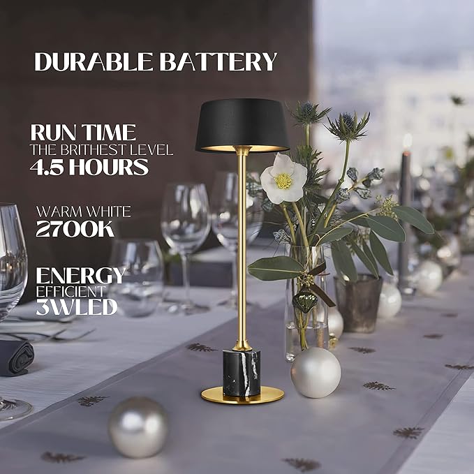 Cordless Table Lamp Set of 2, Rechargeable and Battery Operated, Powered by - Image 6