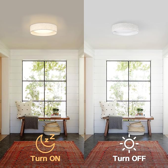 Modern Linen LED 13 Inch Ceiling Light Fixture - Image 5
