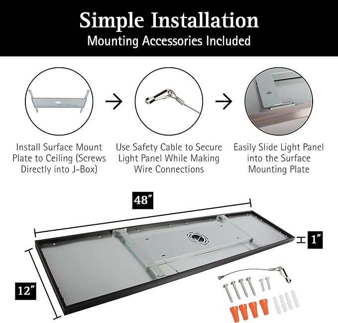 Ultralux 1x4 ft Surface Mount Ceiling Light Panel – Slim, Edge Lit, Flush Mount - Image 6