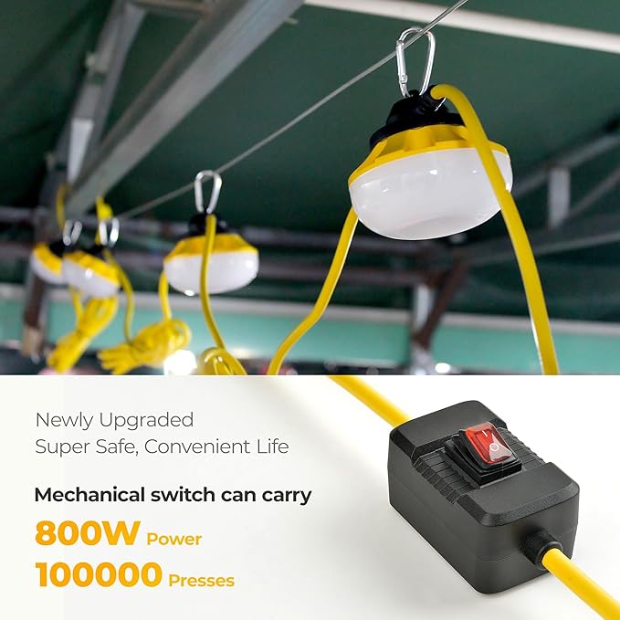 3 Prong LED String Lights with Switch: 100FT Linkable ETL Certified Bright Work - Image 2