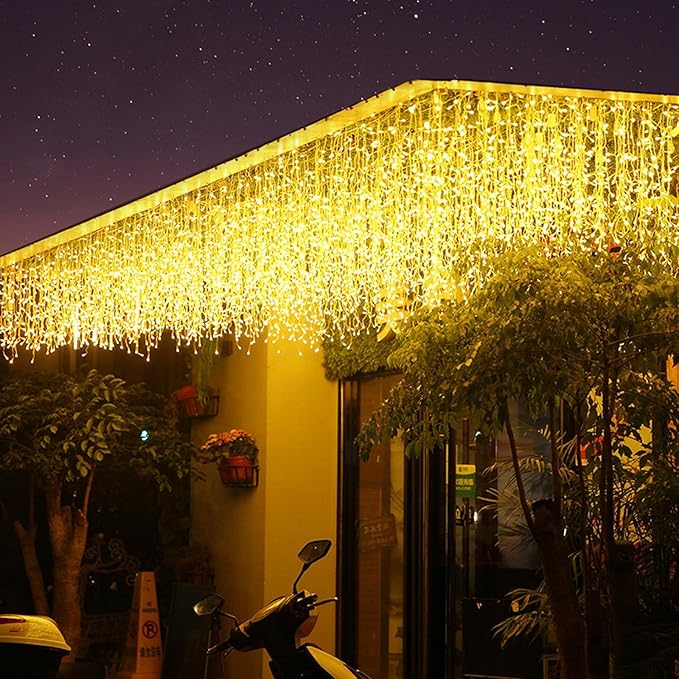 LED Icicle Christmas Lights, 16.4FT 112 LEDs Extendable Curtain 8 Modes Twinkle - Image 5