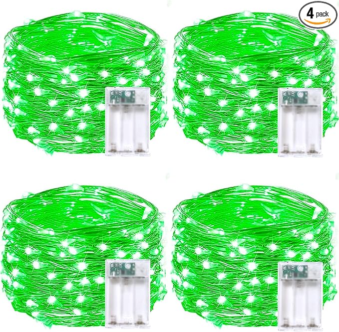 4 Pack 20FT 60LED Christmas Battery Operated Fairy Lights by BOSSERN