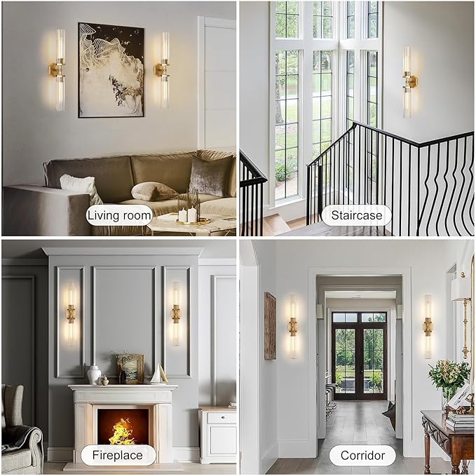 Gold Crystal Bathroom Wall Sconce Light Fixture Modern Bathroom Vanity Light - Image 7