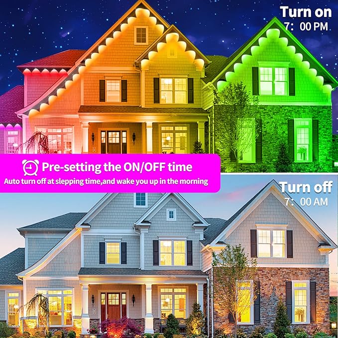 150FT Permanent Outdoor Light, IP67 Waterproof LED Eaves Light, App/Remote - Image 5