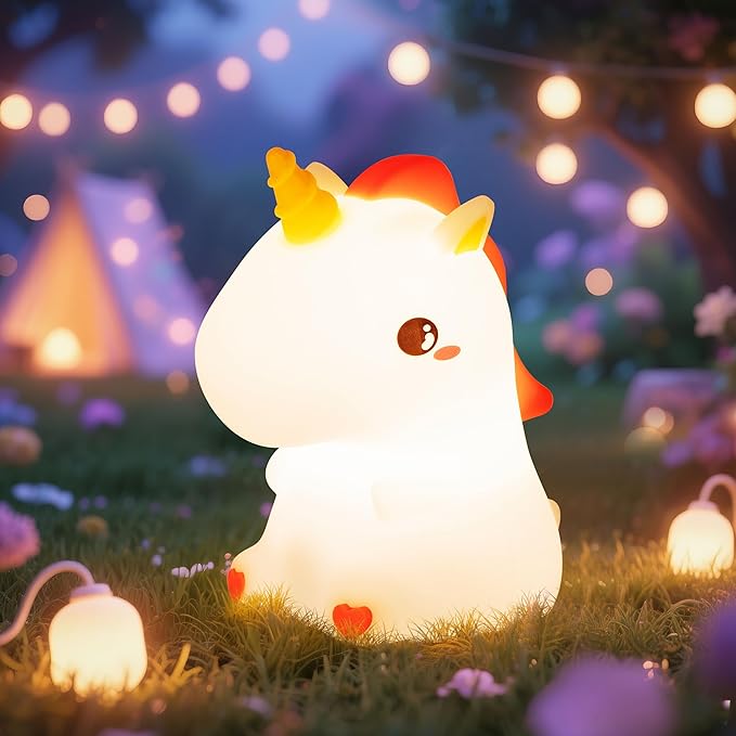 Night Light for Kids, Rechargeable Dimmable Silicone LED Nightlight by Loatme