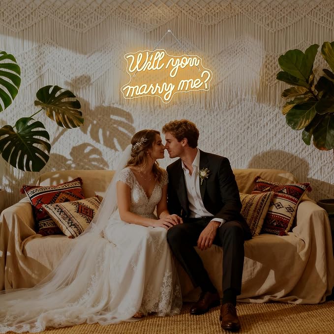 Will You Marry Me Neon Sign for Wall Decor Wedding LED Letters Neon Sign - Image 2