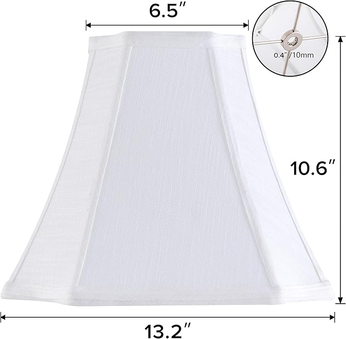 GO&SO Set of 2 Medium Octangonal Lamp Shades Off White, Square Cut Corner Lamp - Image 3