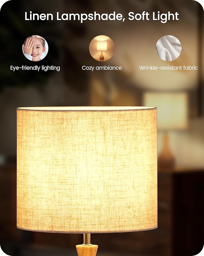 Small Table Lamp, Wood Desk Lamp - Image 4