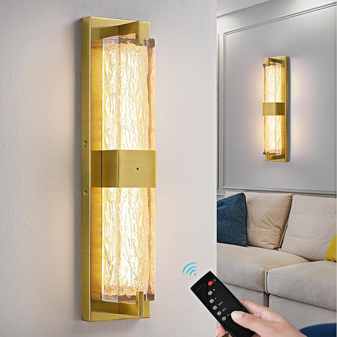 Battery Operated Resin Wall Sconce by WOSHITU