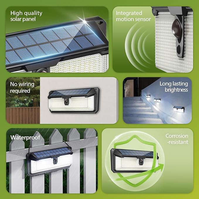 Philips Solar Lights Motion Sensor Outdoor, 258 LEDs Solar Powered Security - Image 2